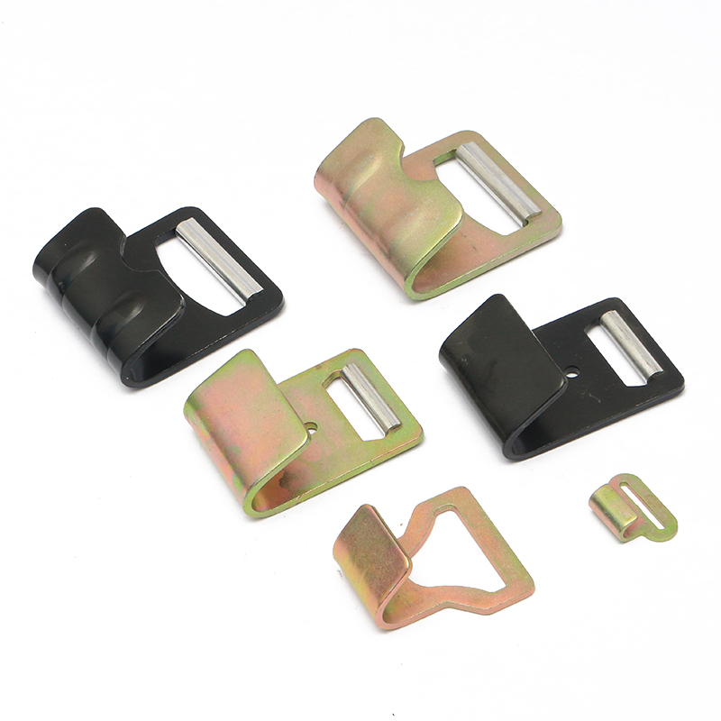 2 인치 블랙 전자 코팅 금속 플랫 J 후크